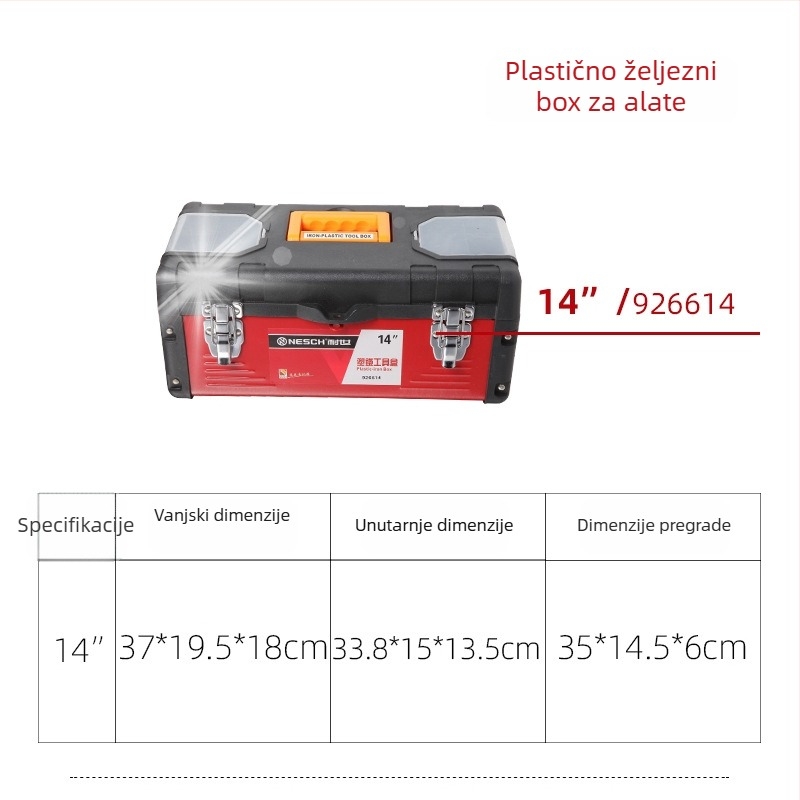 Plastična kutija za alate – dvostruki sloj debelog dizajna, za skladištenje alata, okvir: plast/metal, porijeklo: Shandong