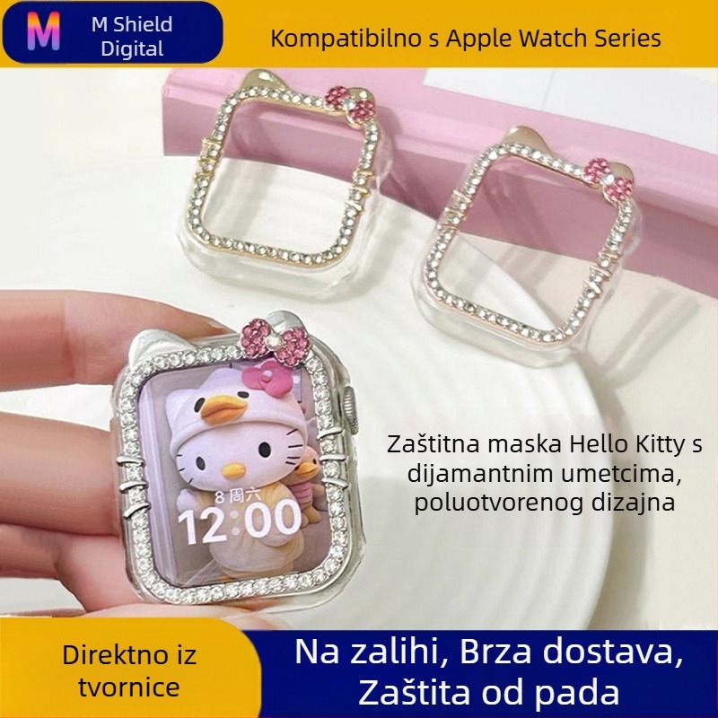 Kućište od dijamanata za Apple Watch, kompatibilno sa S10, S9 i S8/S7