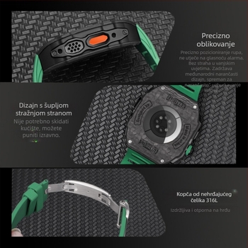 Kućište od karbonskih vlakana za Apple Watch Ultra 2 49 mm, kompatibilno s Apple Watch S9/S8 45/44 mm