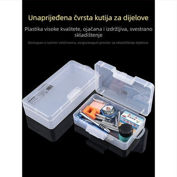 Prozirna plastična kutija za organiziranje elektroničkih komponenti i vijaka — organizator za matične ploče, čvrst okvir