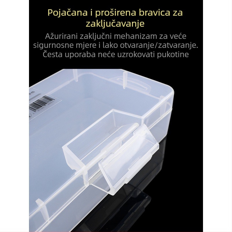 Prozirna plastična kutija za organiziranje elektroničkih komponenti i vijaka — organizator za matične ploče, čvrst okvir