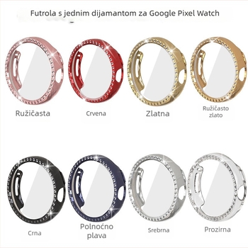 Zaštitna maska za Google Pixel Watch (1. i 2. generacija) s prozračnim dizajnom i jednim redom dijamanata