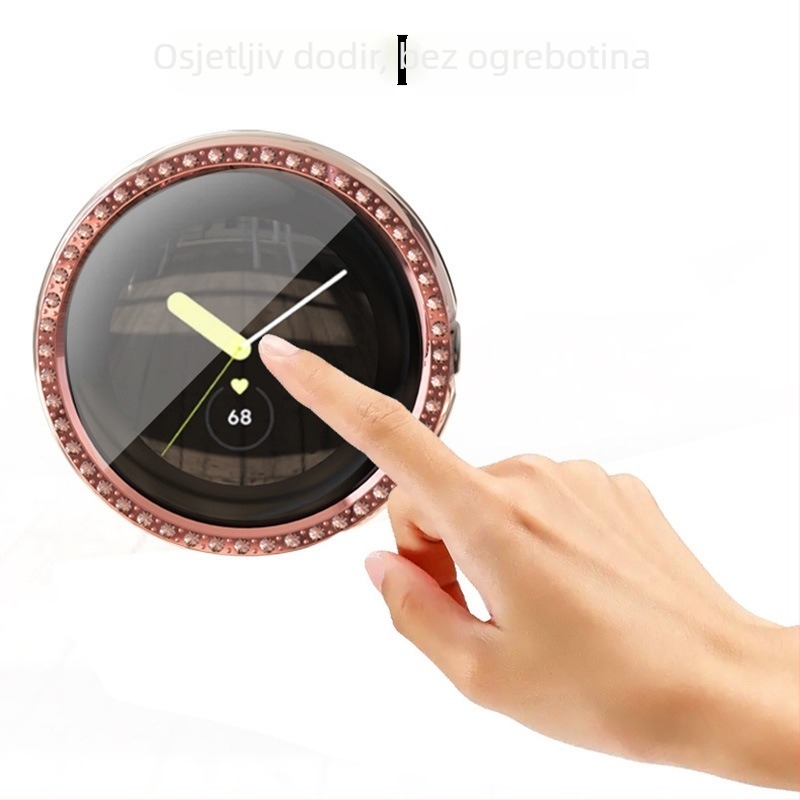 Zaštitna maska za Google Pixel Watch (1. i 2. generacija) s prozračnim dizajnom i jednim redom dijamanata