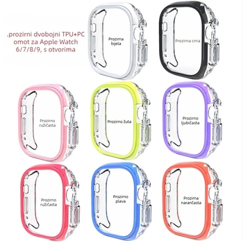 Kućište za Apple Watch Series 9, TPU+PC, polupokriven dizajn s prorezima