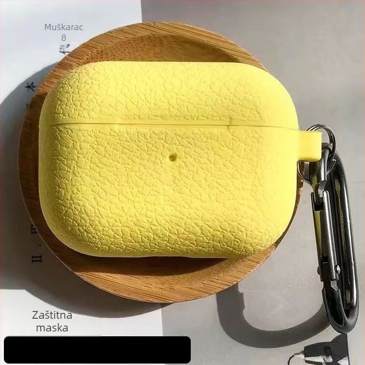 Silikonska futrola za AirPods Pro s uzorkom lychee, mekana ovojnica, cartoon stil, injekcijsko oblikovanje, kompatibilno s Apple AirPods Pro