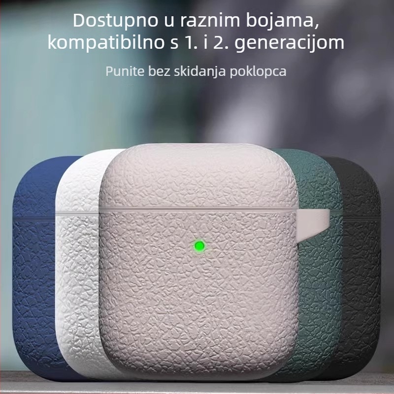 Silikonska futrola za AirPods Pro s uzorkom lychee, mekana ovojnica, cartoon stil, injekcijsko oblikovanje, kompatibilno s Apple AirPods Pro