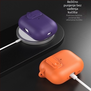 Kućište za AirPods s kožnom teksturom, sigurnosni prekidač, otpornost na padove i otiske prstiju, sveobuhvatna zaštita, PC kućište injekcijsko