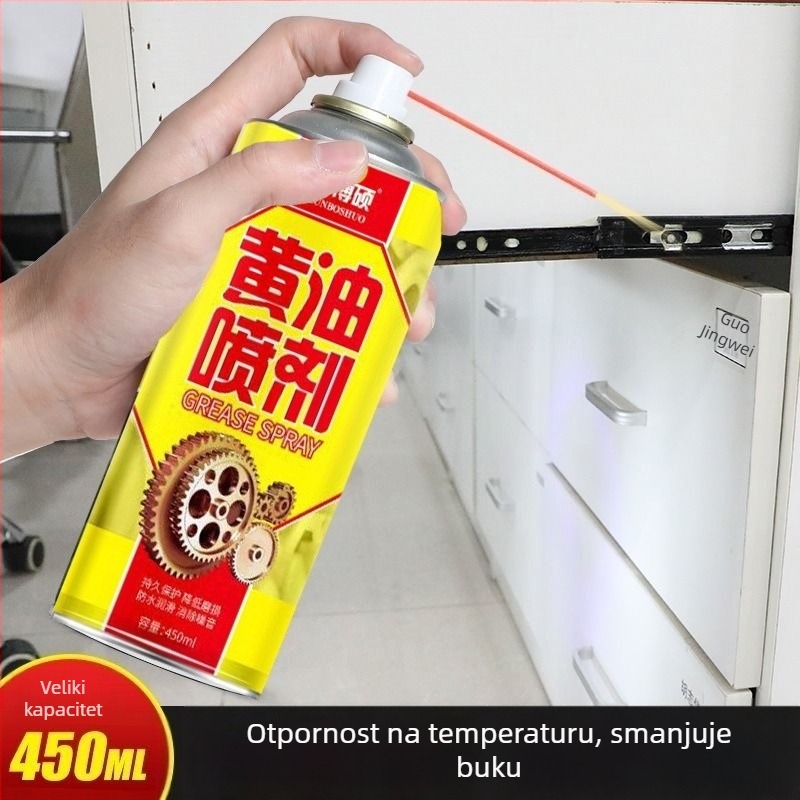 Sprej za mazanje za brave i šarke vrata i prozora; uklanjanje hrđe i podmazivanje; otpornost na temperaturu do 99°C