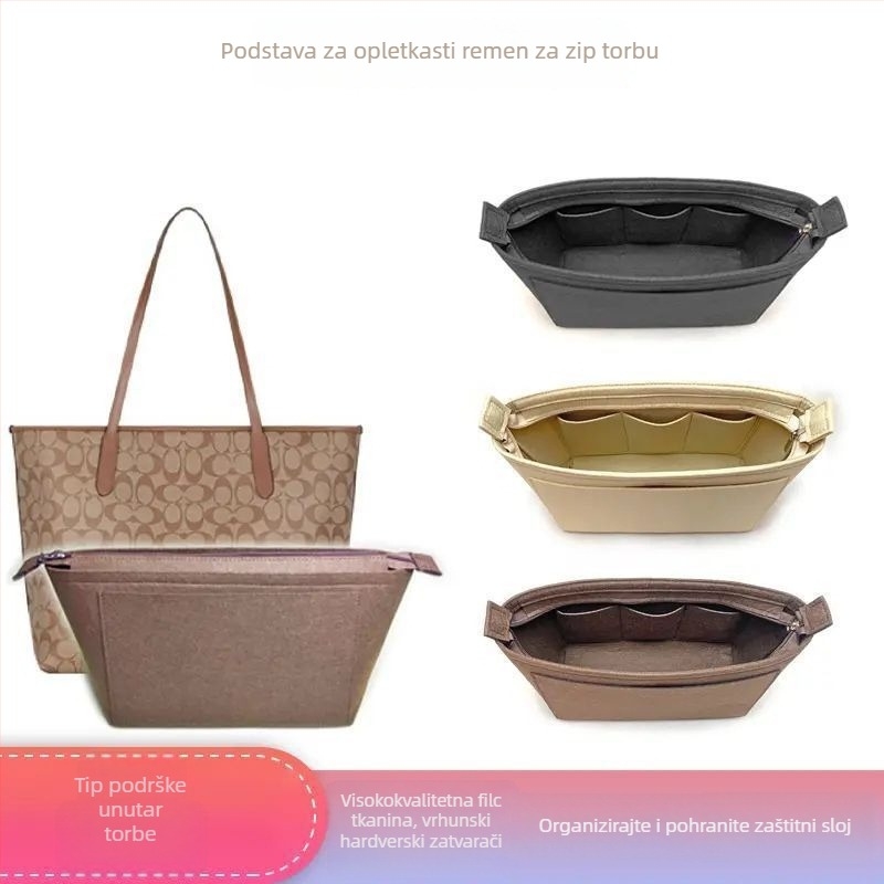 City33 Tote torba — unutarnja podstava za torbu, dumpling bag umetnuti, preklopni organizator s završetkom protiv krađe
