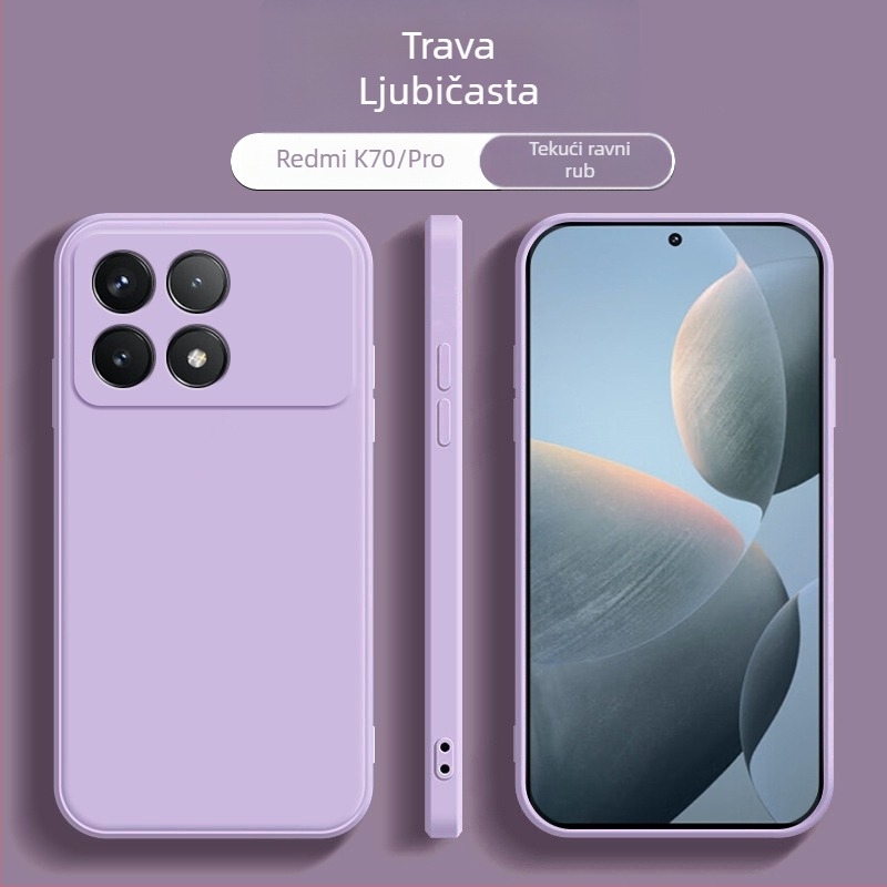 Redmi K70 Supreme Edition futrola – novi tekući silikon, ravni rubovi, potpuno prekrivanje, zaštita od padova