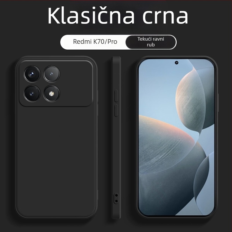 Redmi K70 Supreme Edition futrola – novi tekući silikon, ravni rubovi, potpuno prekrivanje, zaštita od padova