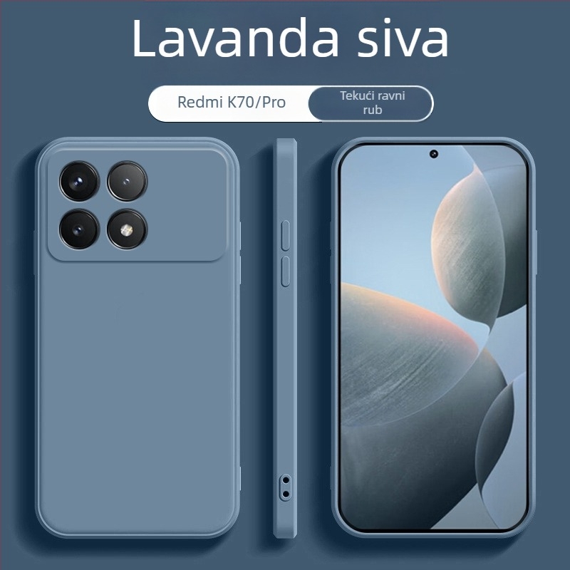 Redmi K70 Supreme Edition futrola – novi tekući silikon, ravni rubovi, potpuno prekrivanje, zaštita od padova