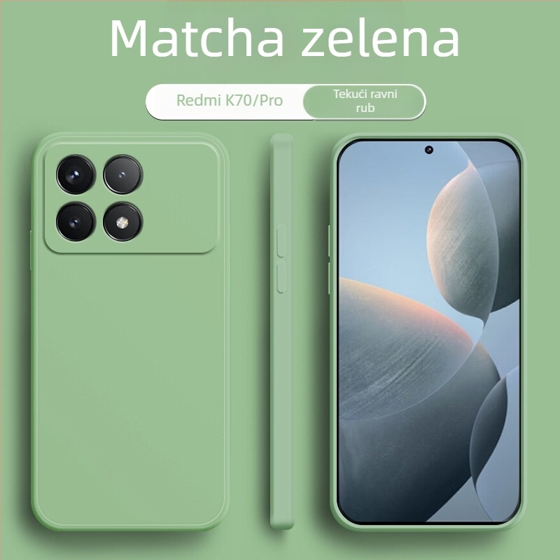 Redmi K70 Supreme Edition futrola – novi tekući silikon, ravni rubovi, potpuno prekrivanje, zaštita od padova