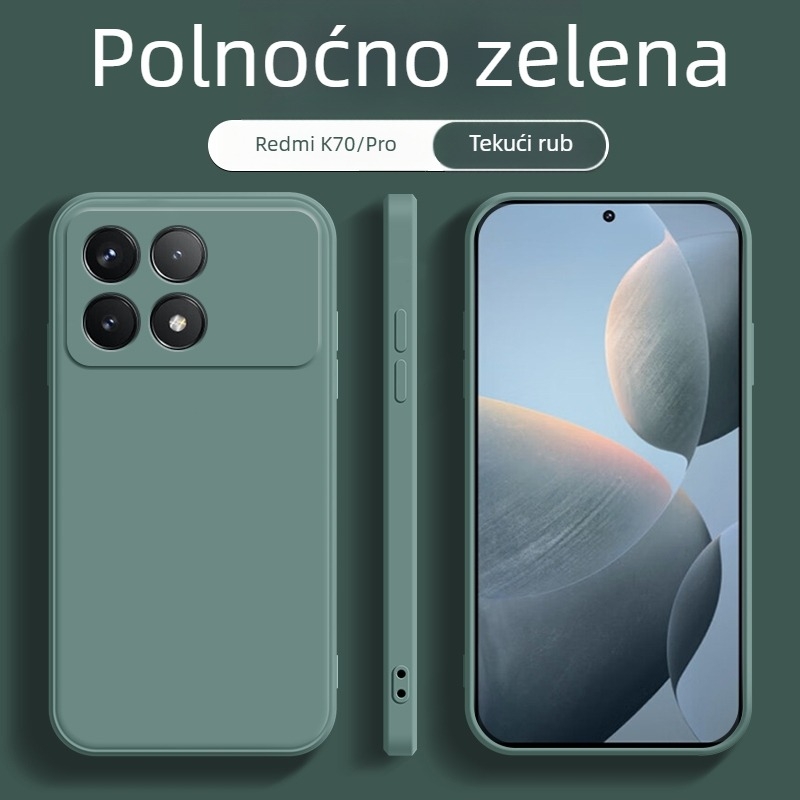 Redmi K70 Supreme Edition futrola – novi tekući silikon, ravni rubovi, potpuno prekrivanje, zaštita od padova