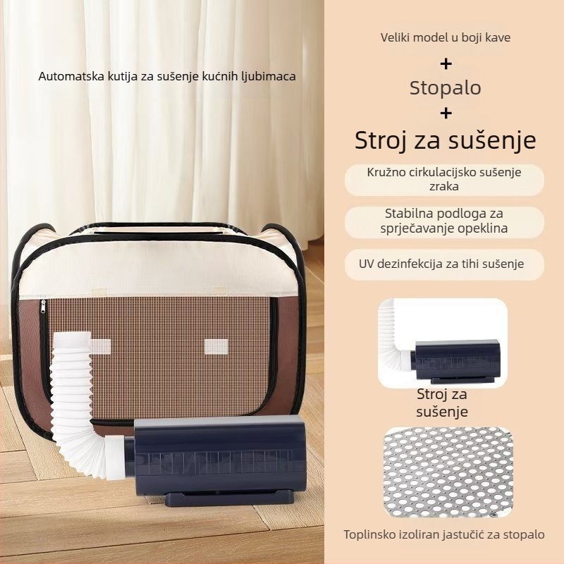Treća generacija kutije za sušenje kućnih ljubimaca, automatsko kućno sušenje za mačke, kućna upotreba, snaga <1000W, napajanje ≤36V