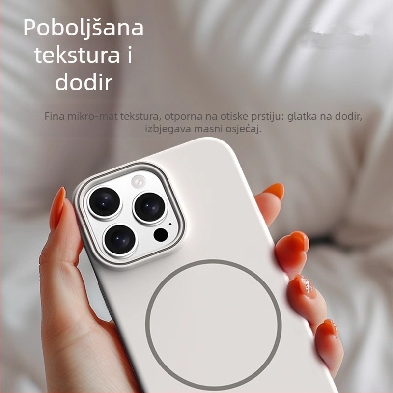 Polikarbonatno kućište za iPhone 13/14 seriju, mekan dodir, tanak magnetski prsten, potpuna zaštita, otisci prstiju, odvod topline