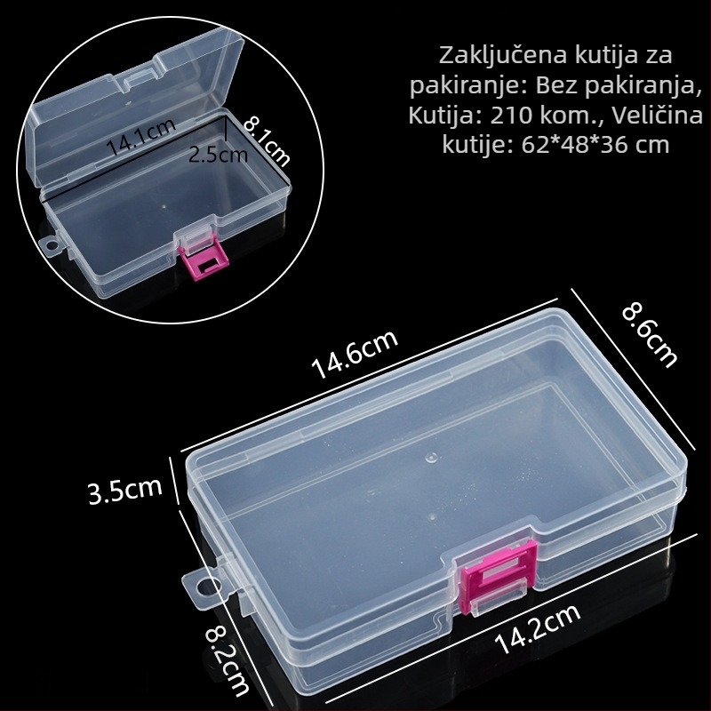Plastična kutija za pohranu s bravom – PP, prijenosni organizator za nakit i sitne dijelove
