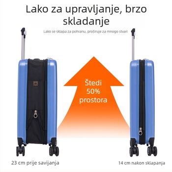 ABS mat kofer s univerzalnim kotačićima, Veliki kapacitet, Otvaranje na zip, Težina 2,5 kg, Obična kombinirana brava