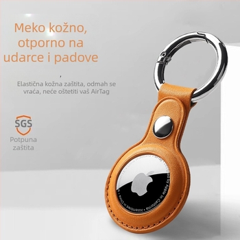 AirTag zaštitna maska od PU kože s tiskom logotipa, dizajn s jednim otvorom, prilagodljiv, otporan na trošenje i padove