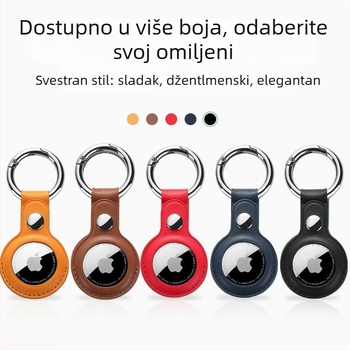 AirTag zaštitna maska od PU kože s tiskom logotipa, dizajn s jednim otvorom, prilagodljiv, otporan na trošenje i padove