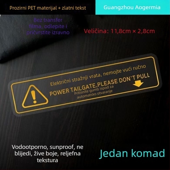 Naljepnica za karoseriju automobila sa znakovima upozorenja - samoljepljiva traka, ugradnja ljepilom, bez prilagodbe