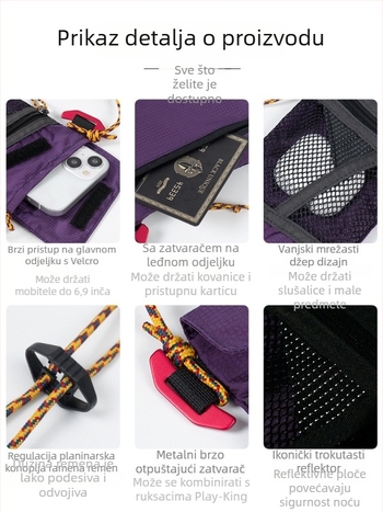 Unisex nylon torbica za mobitel — vertikalno kvadratnog oblika, otvaranje poklopcem, podstava od najlona, ljeto 2025, City-Fun stil
