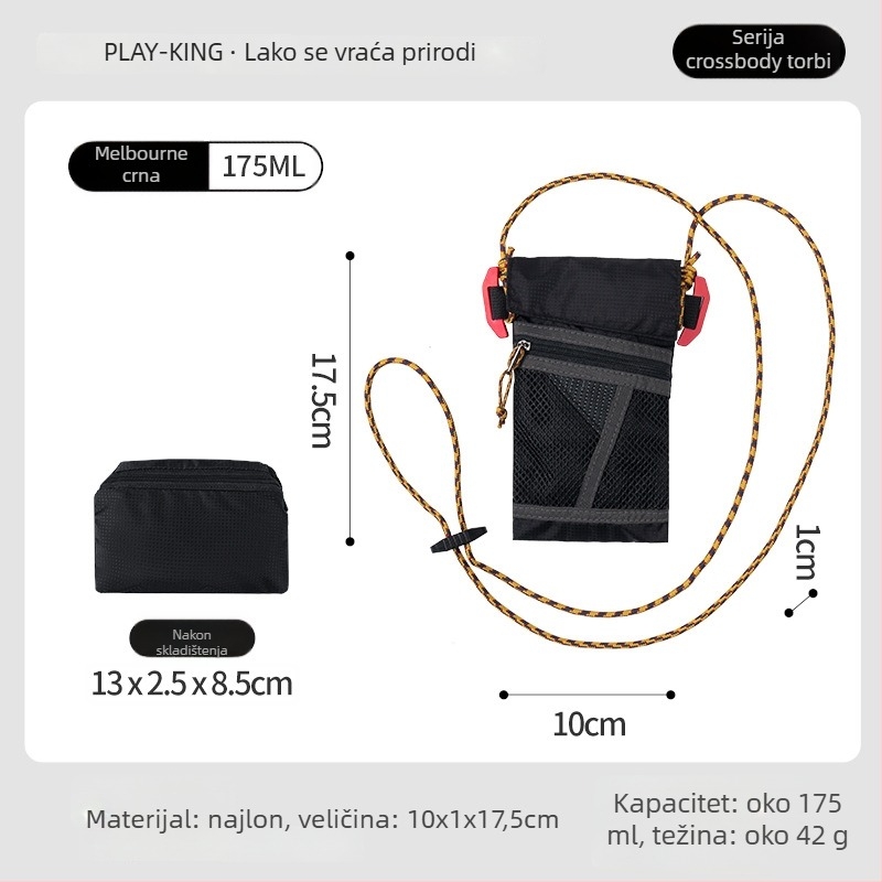 Unisex nylon torbica za mobitel — vertikalno kvadratnog oblika, otvaranje poklopcem, podstava od najlona, ljeto 2025, City-Fun stil
