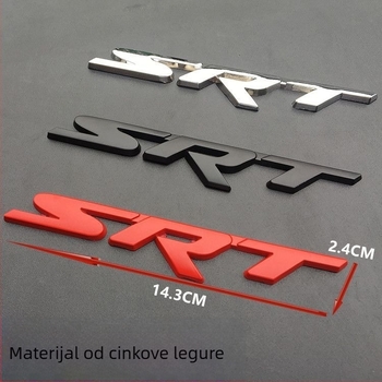 Grand Cherokee SRT emblema grila – metalna 3D oznaka za automobil, SRT uzorak, samoljepljiva naljepnica