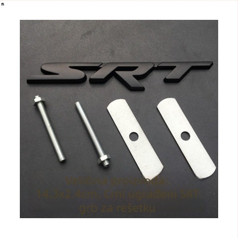 Grand Cherokee SRT emblema grila – metalna 3D oznaka za automobil, SRT uzorak, samoljepljiva naljepnica