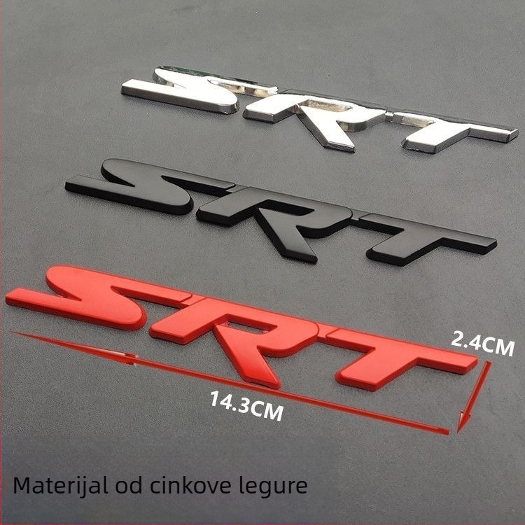 Grand Cherokee SRT emblema grila – metalna 3D oznaka za automobil, SRT uzorak, samoljepljiva naljepnica