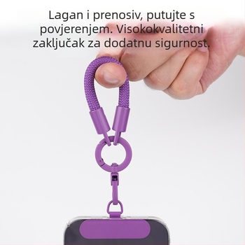 Lančić za telefon od cinkove legure i visokoučinkovitog poliestera, tkanina, poliester užad s metalnom kopčom, unisex, moguć ispis logotipa