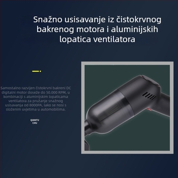 Mini usisavač za auto – bežični ručni, 9000Pa usisavanja, 7.4V, 120W, punjivi