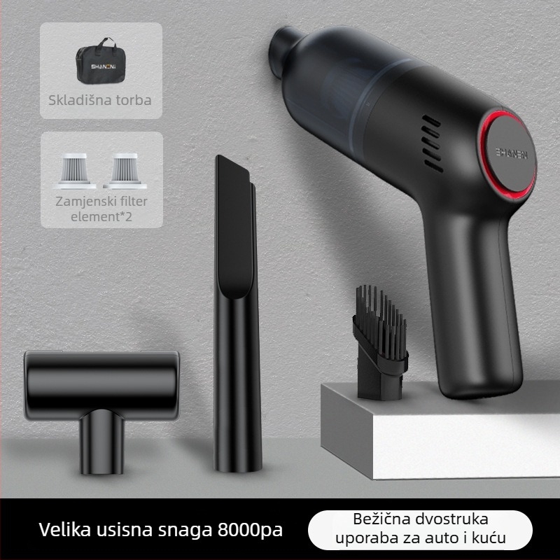 Mini usisavač za auto – bežični ručni, 9000Pa usisavanja, 7.4V, 120W, punjivi