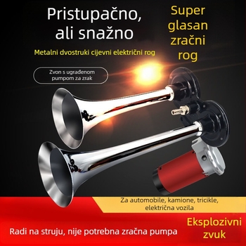Zračni klaxon za kamione i morska plovila 12/24V, visok zvuk, s pumpom zraka