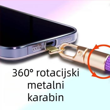 Mobitel lančić – podesiva duljina; poliester; metalna kopča; unisex stil; mogućnost prilagodbe (tisk logotipa)