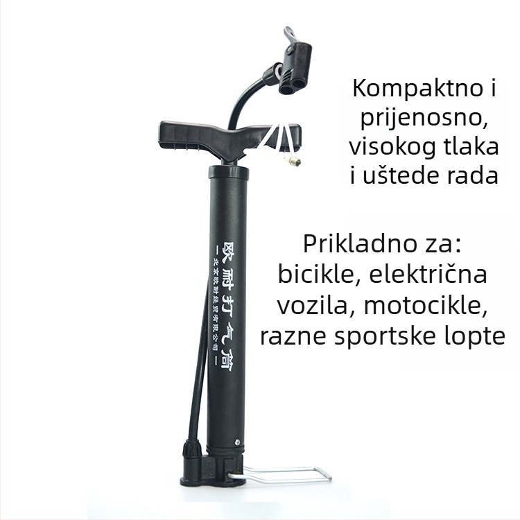 Onai pumpa za bicikl visoke tlaka s manometrom, željezni pneumatski cilindar, prilagodljivo obrađivanje, licencirana privatna oznaka