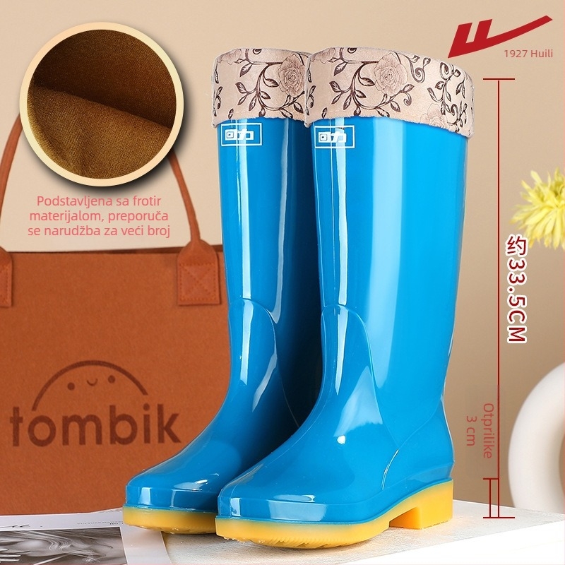 Ženske cipele za kišu, PVC gornji dio, visok uspon, debeli đon, niski pet 1–3 cm, za sve sezone
