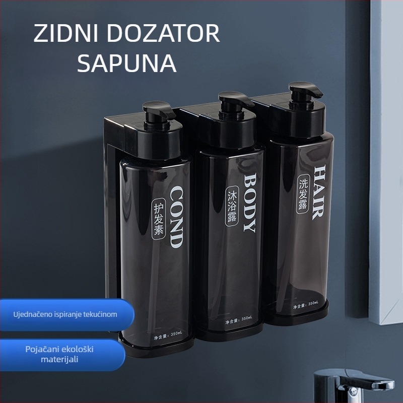 Huaman PET zidni dozator sapuna na pritisak, injekcijski oblikovan, moderni minimalistički stil
