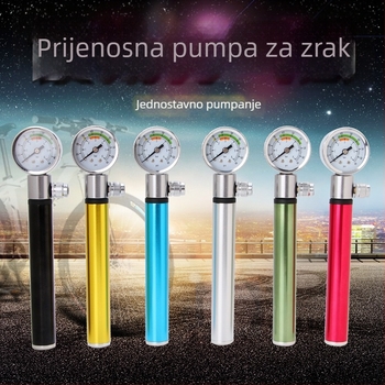 Ručna mini pumpa za bicikl – aluminijska legura, hidraulički manometar, prilagodljivo, Jumping Fruit