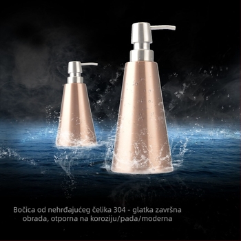Bočica za losion s pumpom od 304 nehrđajućeg čelika | marka K&T | završna obrada: crtana/ogledalo | moderan minimalistički stil | funkcija: ručno pritiskanje