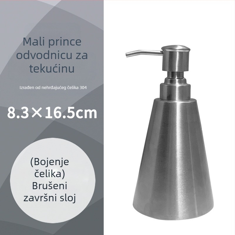 Bočica za losion s pumpom od 304 nehrđajućeg čelika | marka K&T | završna obrada: crtana/ogledalo | moderan minimalistički stil | funkcija: ručno pritiskanje