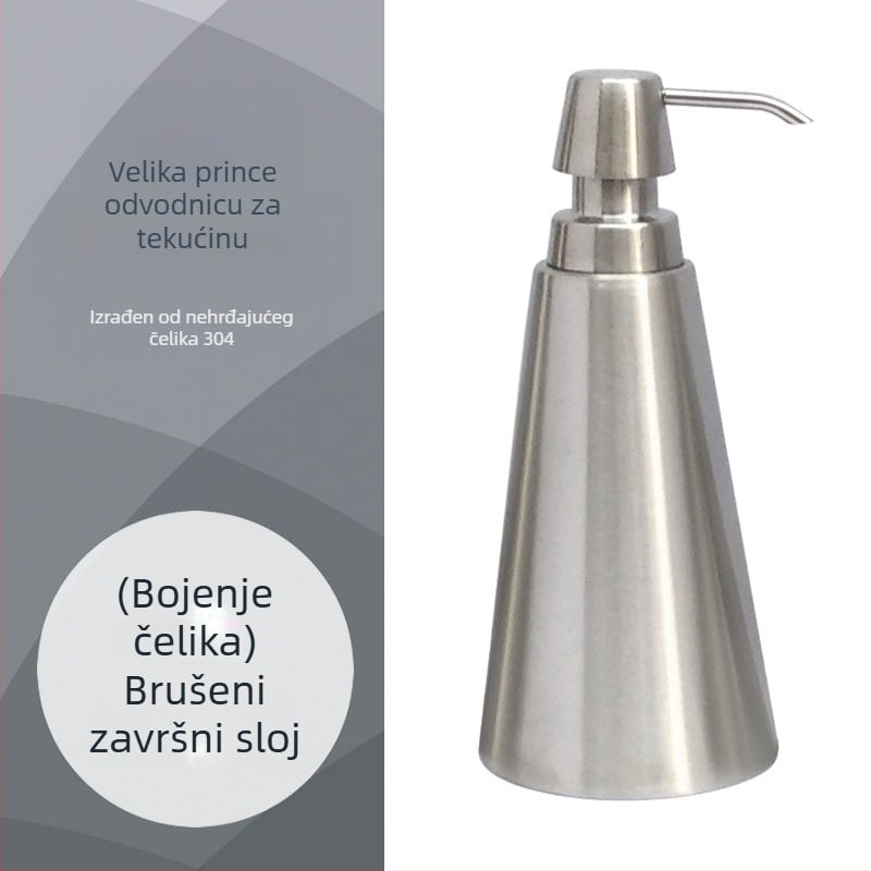 Bočica za losion s pumpom od 304 nehrđajućeg čelika | marka K&T | završna obrada: crtana/ogledalo | moderan minimalistički stil | funkcija: ručno pritiskanje