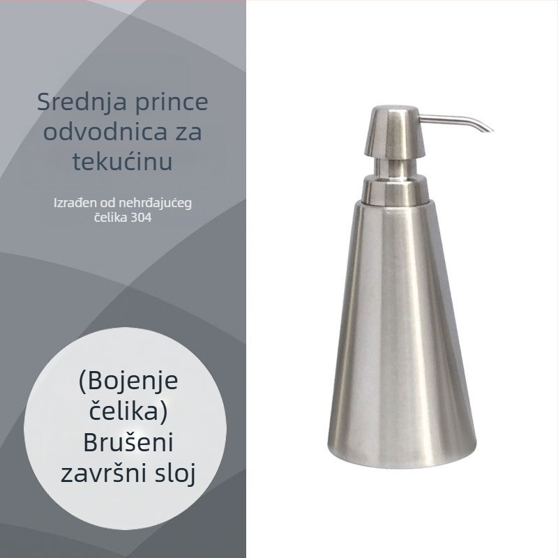 Bočica za losion s pumpom od 304 nehrđajućeg čelika | marka K&T | završna obrada: crtana/ogledalo | moderan minimalistički stil | funkcija: ručno pritiskanje