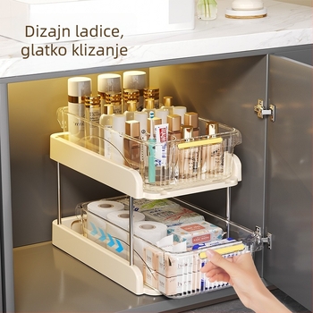 Stalak za pod umivaonikom – kupaonica, skladišni ormar, 2-3 sloja, model B120, moderan minimalistički stil, materijal 18328127424