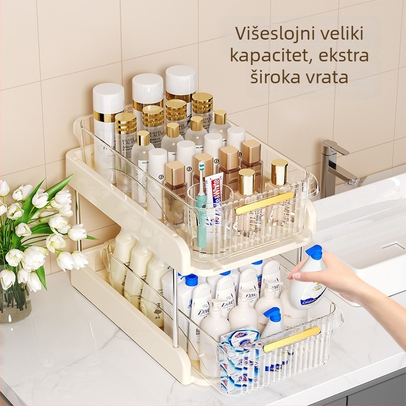 Stalak za pod umivaonikom – kupaonica, skladišni ormar, 2-3 sloja, model B120, moderan minimalistički stil, materijal 18328127424