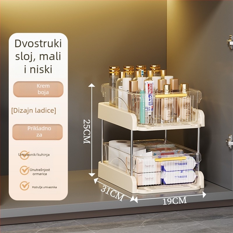Stalak za pod umivaonikom – kupaonica, skladišni ormar, 2-3 sloja, model B120, moderan minimalistički stil, materijal 18328127424