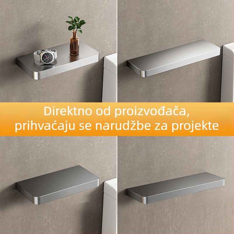 Zidni ormarić za kupaonicu od nehrđajućeg čelika 304, elektroplating završna obrada, nosivost 15–20 kg, 1 sloj, moderni minimalistički stil