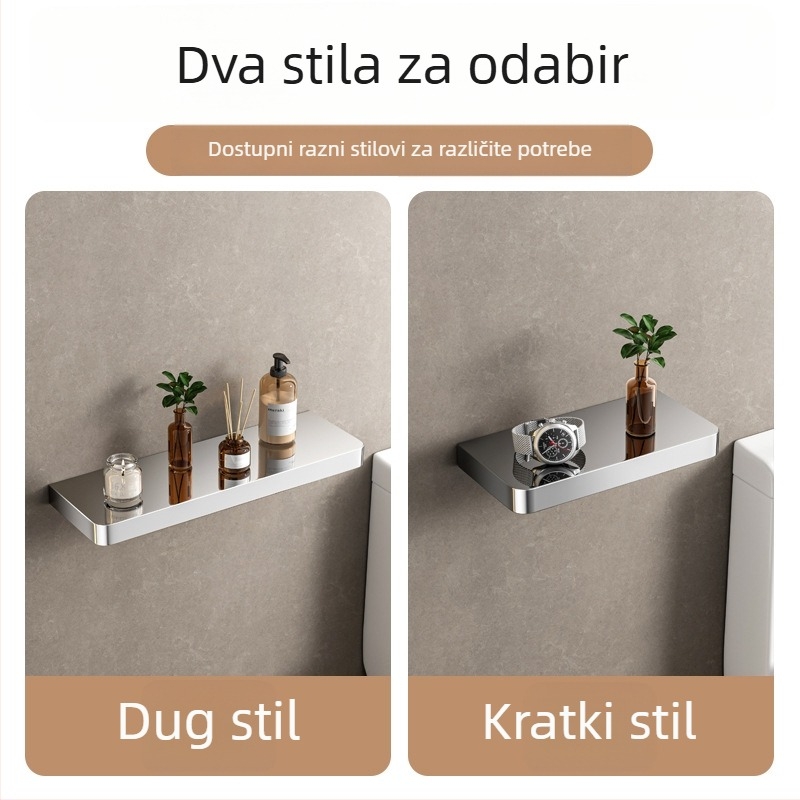 Zidni ormarić za kupaonicu od nehrđajućeg čelika 304, elektroplating završna obrada, nosivost 15–20 kg, 1 sloj, moderni minimalistički stil
