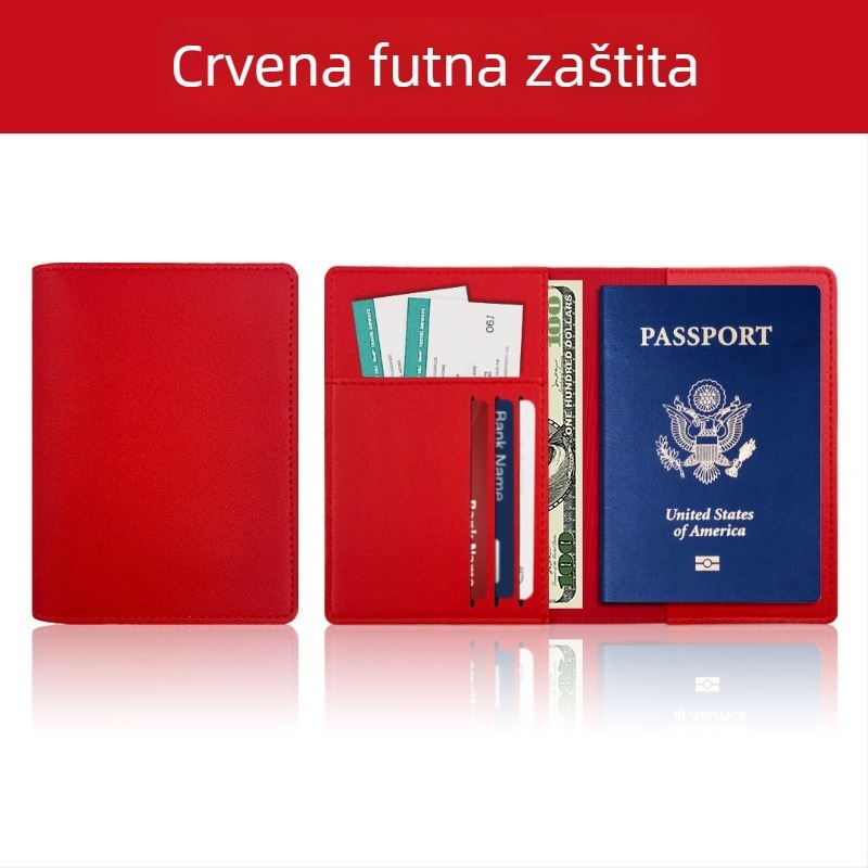 PU kožna torbica za putovnicu s prilagodljivim logom, zaštita od krađe, organizator dokumenata za putovanja, unisex