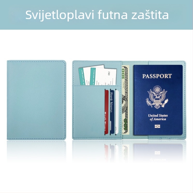PU kožna torbica za putovnicu s prilagodljivim logom, zaštita od krađe, organizator dokumenata za putovanja, unisex